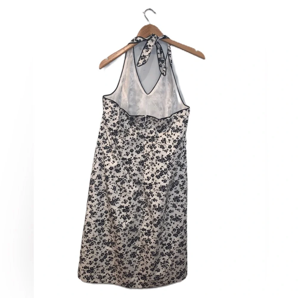 Ann Taylor Black & White Floral Halter Dress Size 14